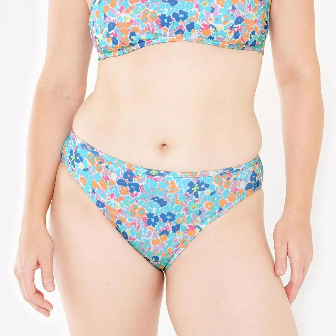 Women surfing bikini bottoms floral briefs, Multicolour, No Color, large image number 1
