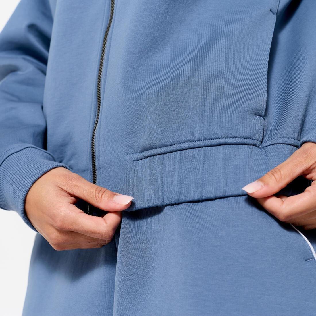 COMET BLUE Women's Zipped Bomber Jacket - Beige with Piping, No Color, large image number 6