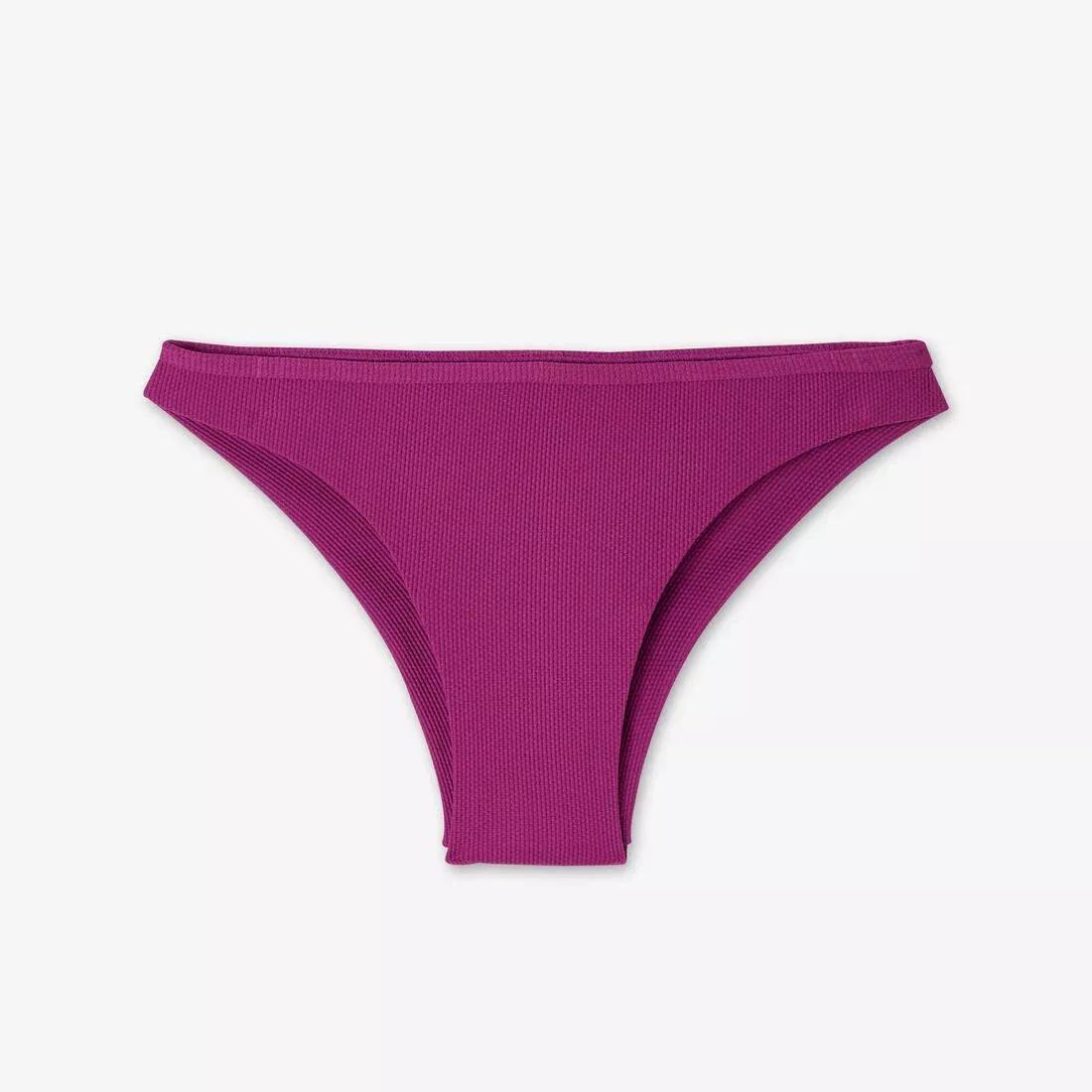 Women Surfing Textured Tanga Bikini Bottoms, Purple, No Color, large image number 5