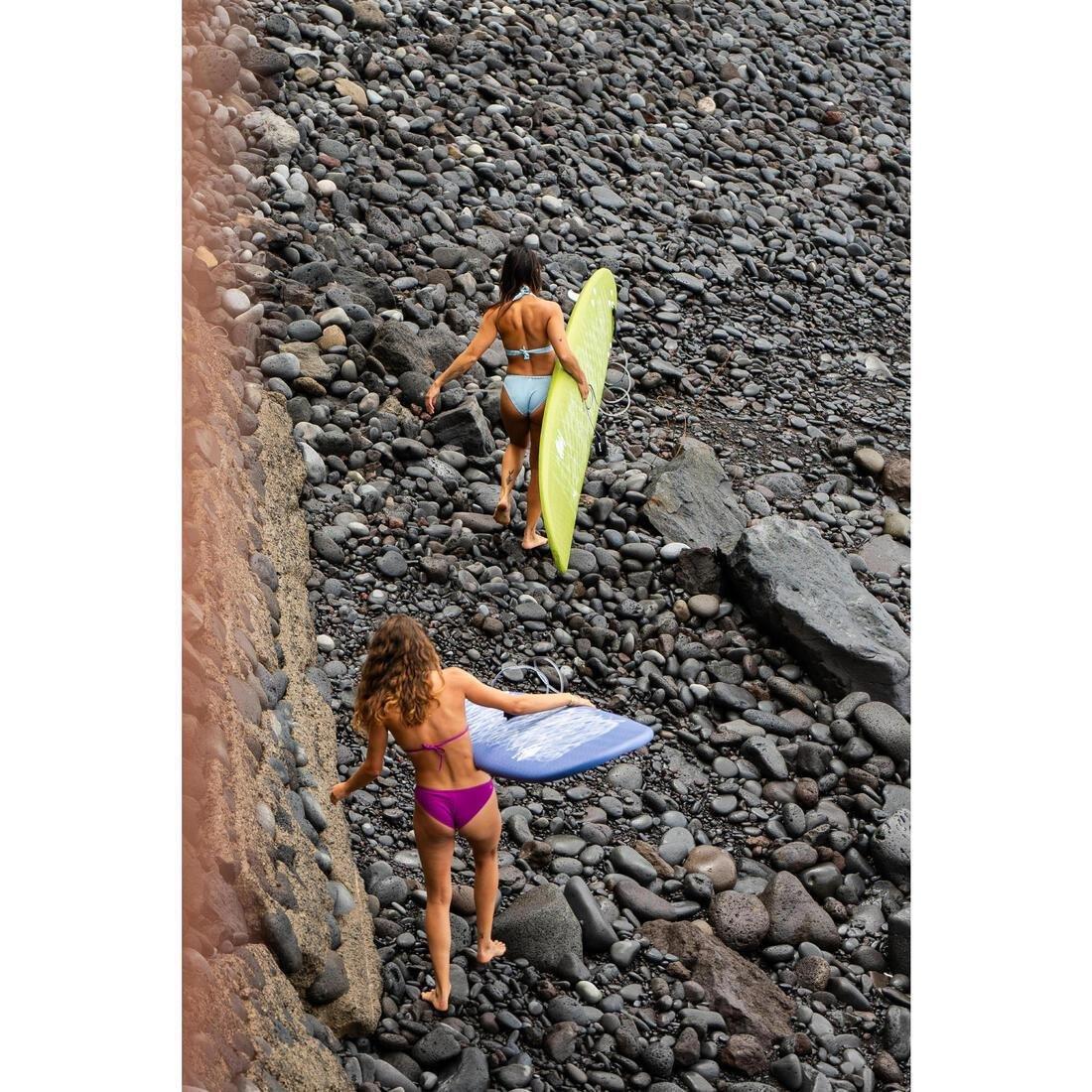 Women Surfing Textured Tanga Bikini Bottoms, Purple, No Color, large image number 6