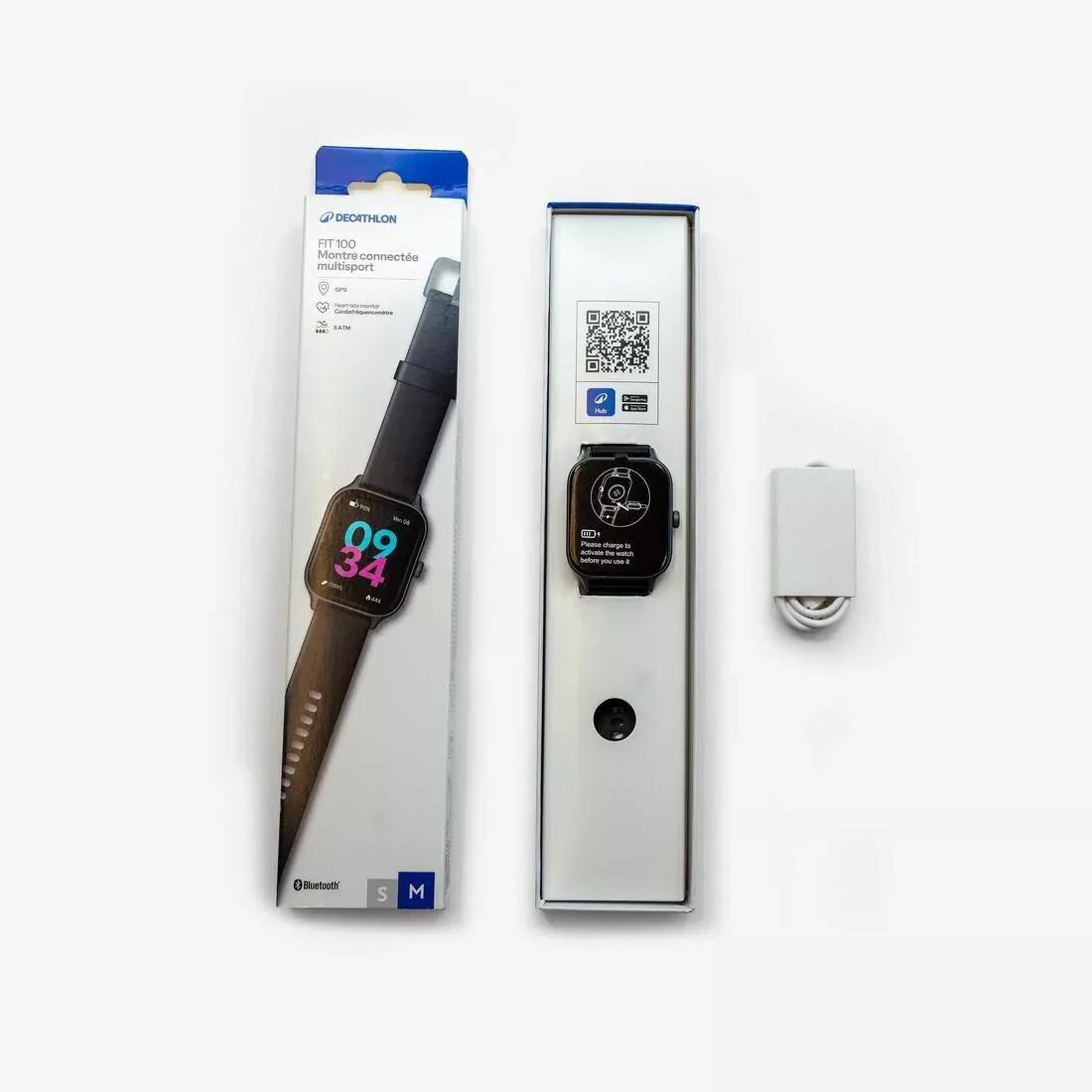 Sport Connected Watch - GPS Fit100 M, Black, No Color, large image number 9