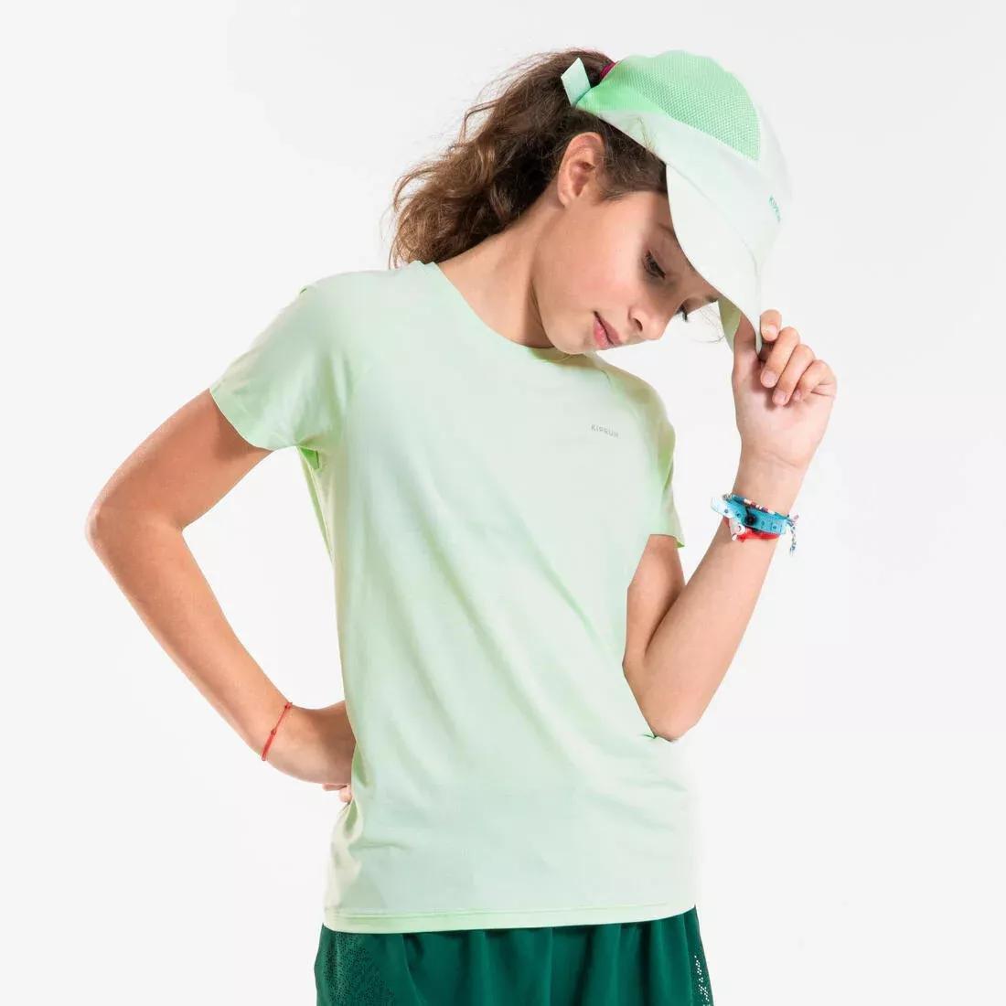 Kids Girls Light seameless running T-shirt - KIPRUN Run 900, Purple, No Color, large image number 0