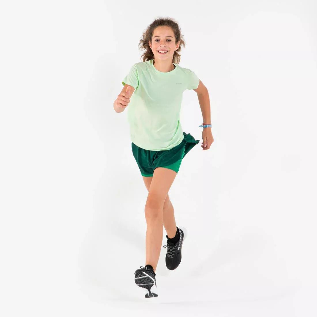 Kids Girls Light seameless running T-shirt - KIPRUN Run 900, Purple, No Color, large image number 7