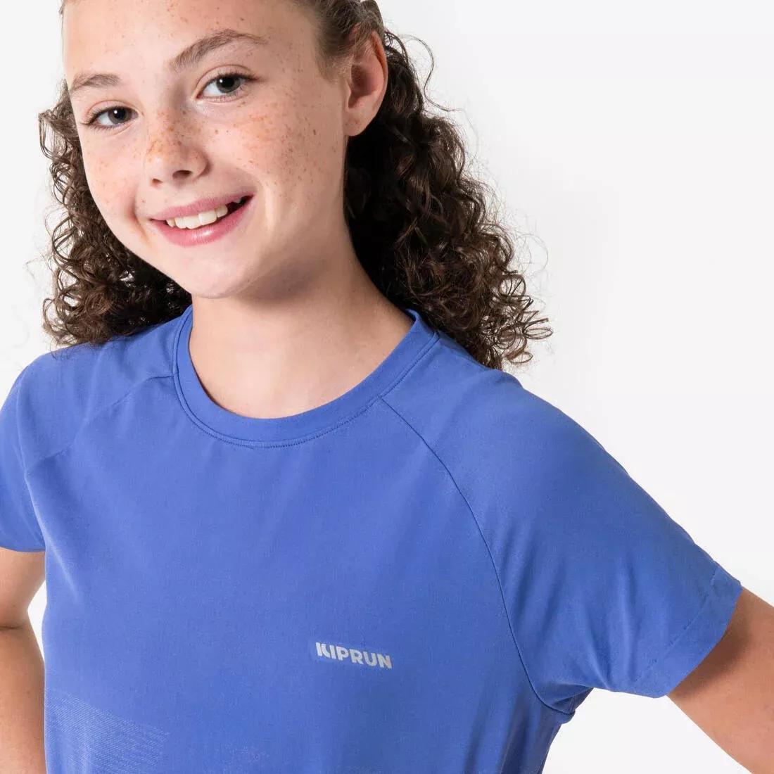 Kids Girls Light seameless running T-shirt - KIPRUN Run 900, Purple, No Color, large image number 8