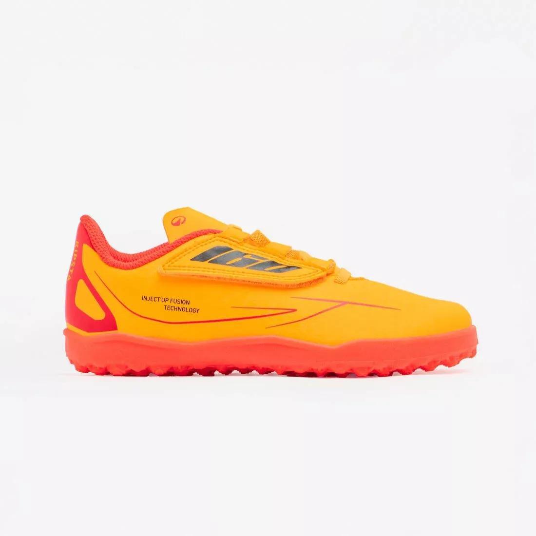 Kids Unisex Rip-Tab Football Boots 160 Easy Turf, Orange, No Color, large image number 0