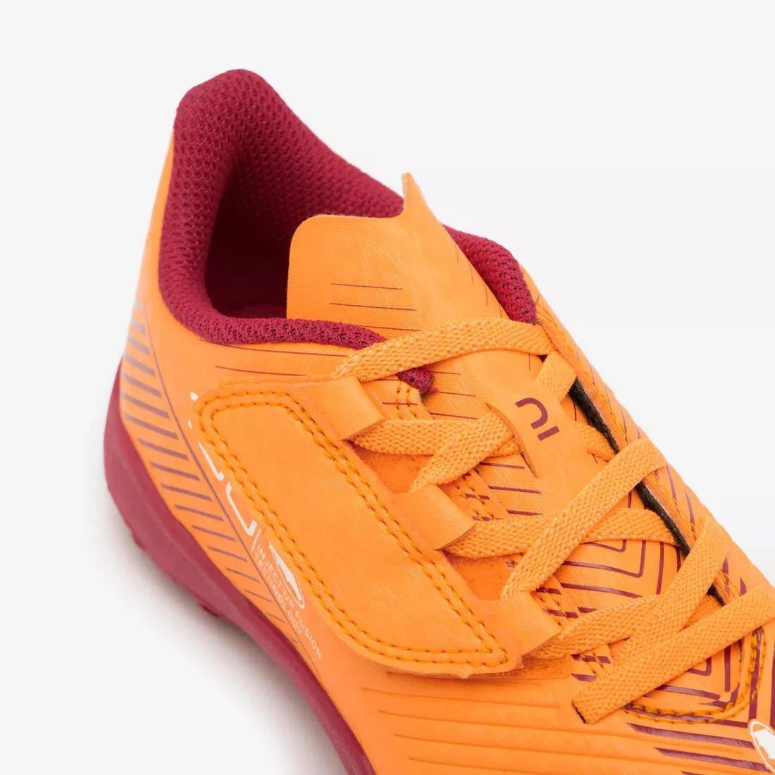 Kids Unisex Rip-Tab Football Boots 160 Easy Turf, Orange, No Color, large image number 5