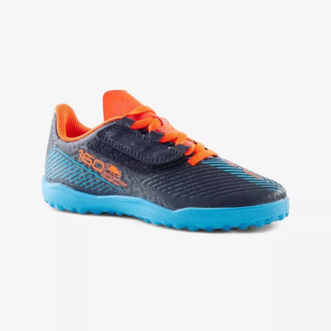 Kids Unisex Rip-Tab Football Boots 160 Easy Turf, Orange, No Color, large image number 6