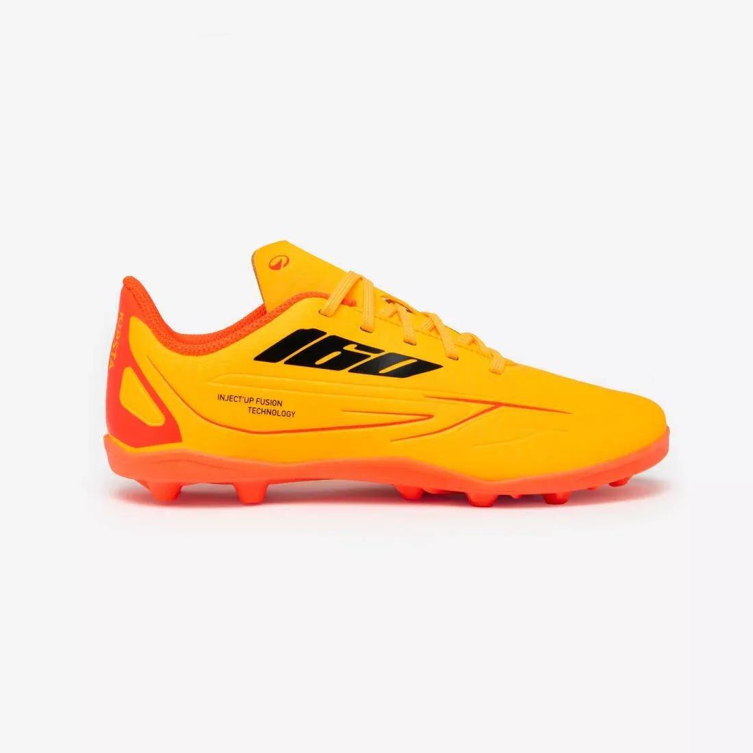 Kids Lace-Up Football Boots 160 MG, Orange, No Color, large image number 0