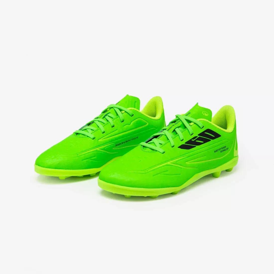 Kids Lace-Up Football Boots 160 MG, Orange, No Color, large image number 4