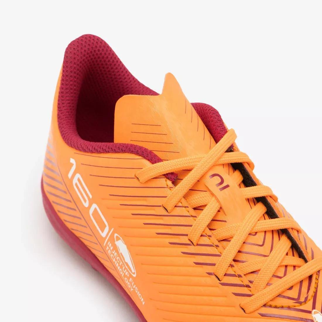 Kids Lace-Up Football Boots 160 MG, Orange, No Color, large image number 5