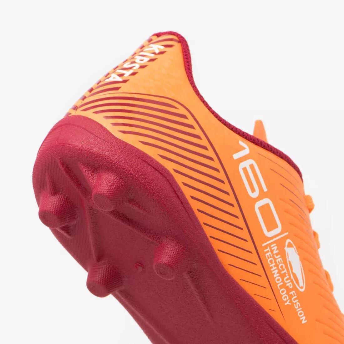 Kids Lace-Up Football Boots 160 MG, Orange, No Color, large image number 9