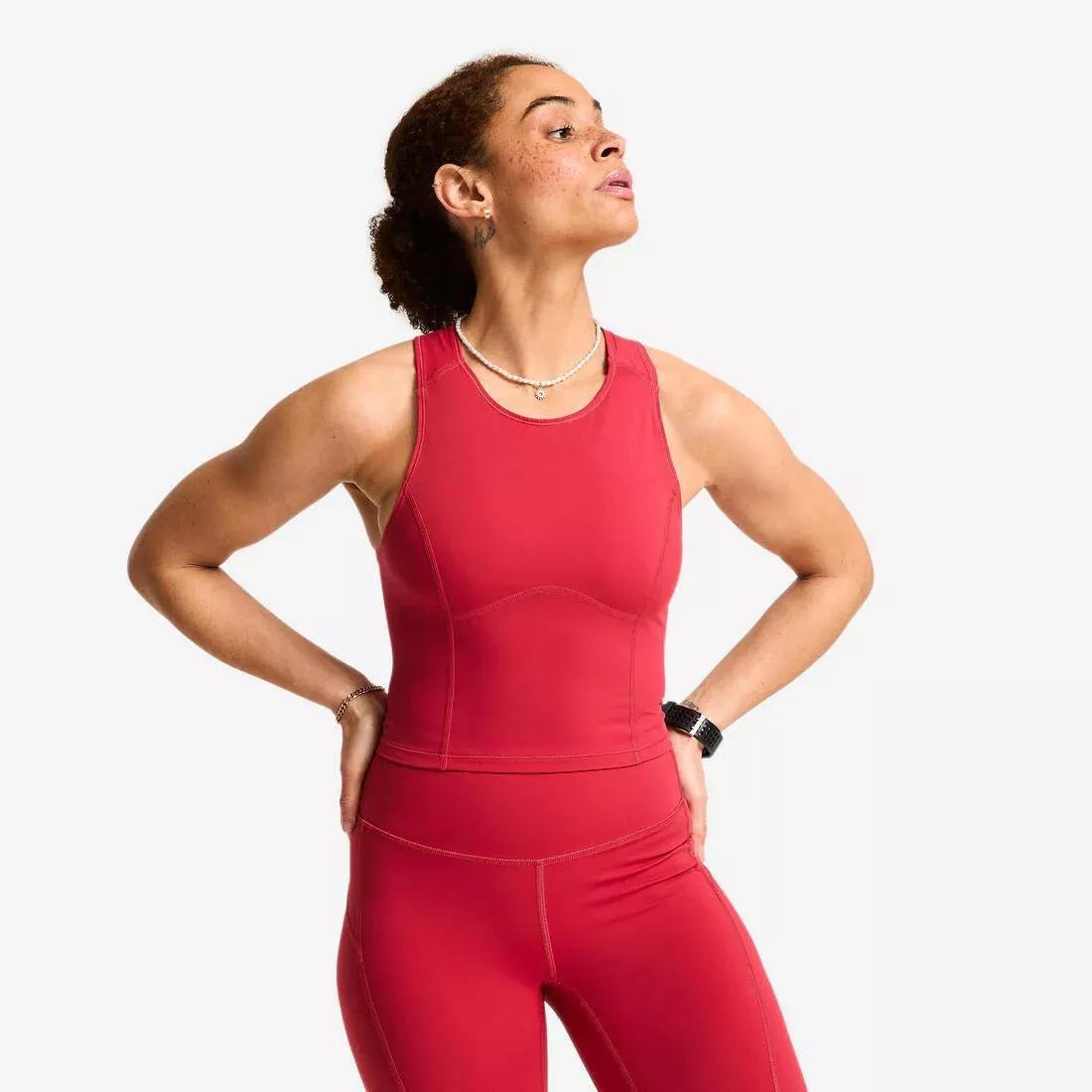 Women Shaping Cropped Tank Top, Grey, No Color, large image number 1