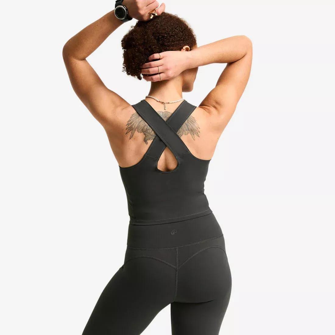 Women Shaping Cropped Tank Top, Grey, No Color, large image number 5