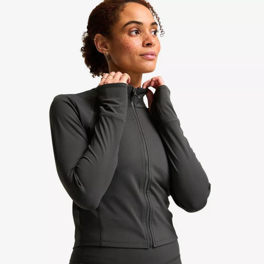 Women Fitted Sports Jacket, Grey, No Color, medium