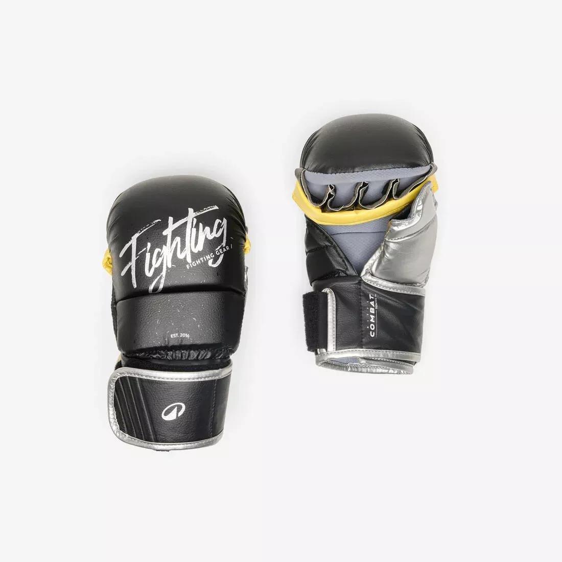 Unisex MMA Gloves, Black, No Color, medium