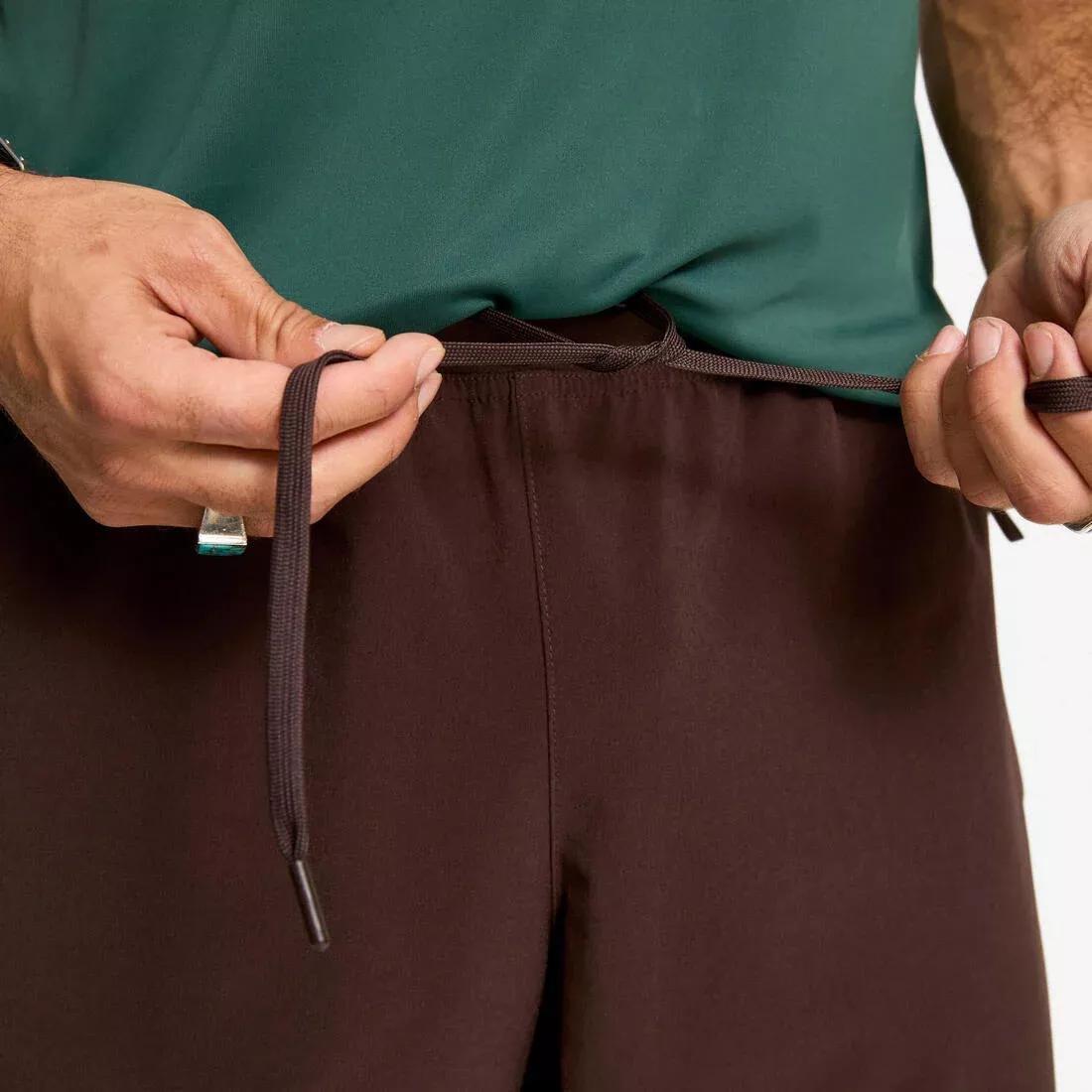Men Breathable Fitness Collection Shorts with Zipped Pockets, Brown, No Color, large image number 9