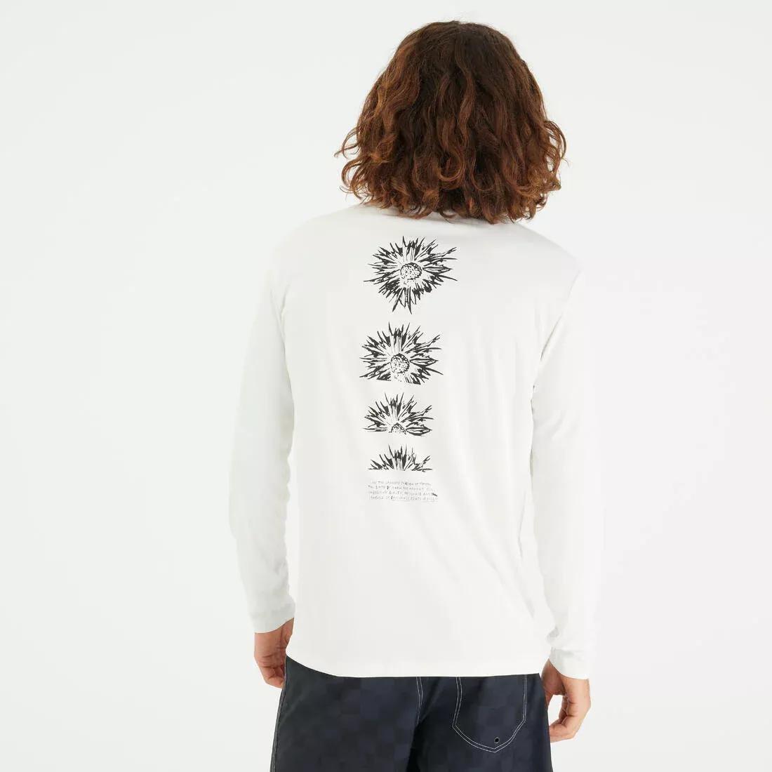 Men long-sleeved surf t-shirt - UPF50+, White, No Color, medium