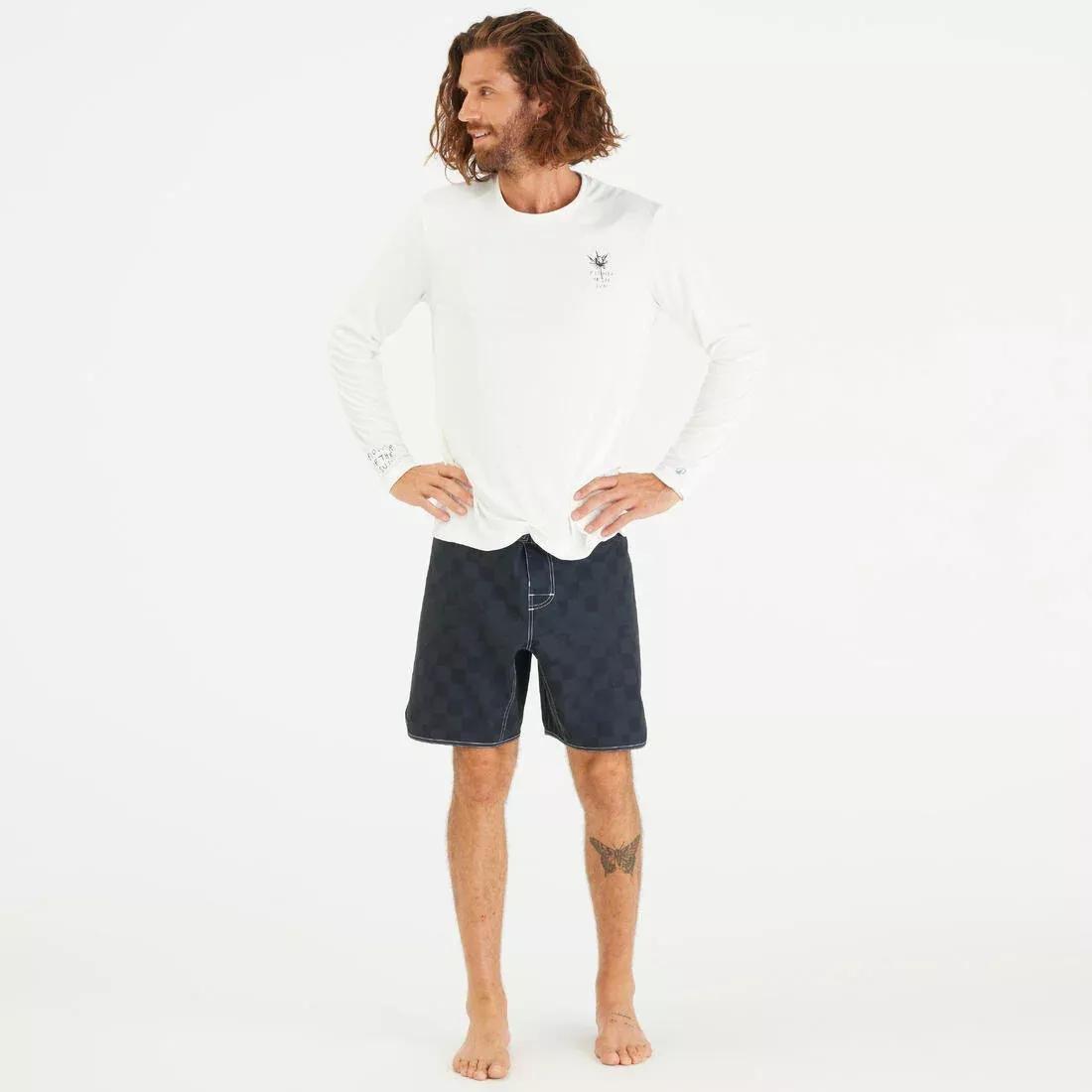 Men long-sleeved surf t-shirt - UPF50+, White, No Color, large image number 1