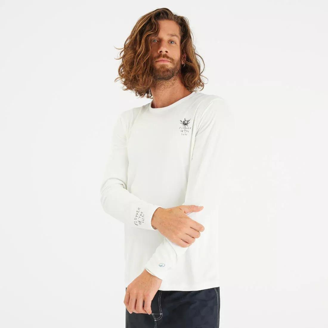Men long-sleeved surf t-shirt - UPF50+, White, No Color, large image number 3