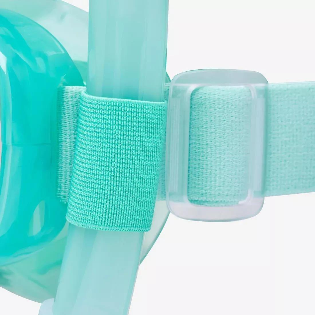 Kids Snorkelling Anti-Fog Mask And Valve Snorkel Set - 100 Green, Green, No Color, large image number 8