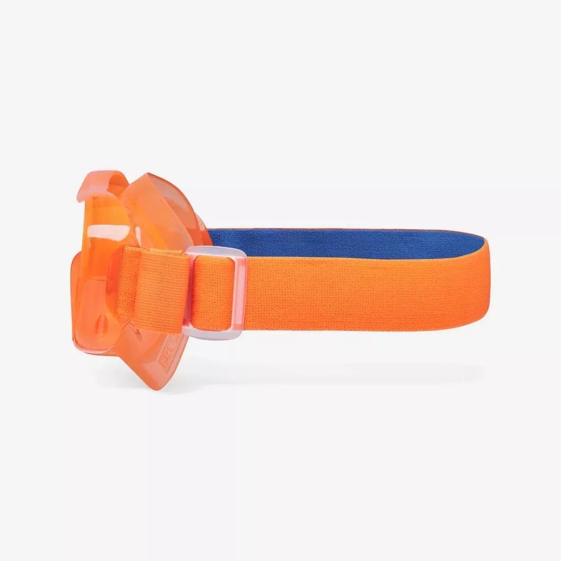 Kids Unisex Snorkelling Comfort Anti-Fog Mask Dry Top Snorkel Set - 100, Orange, No Color, large image number 7