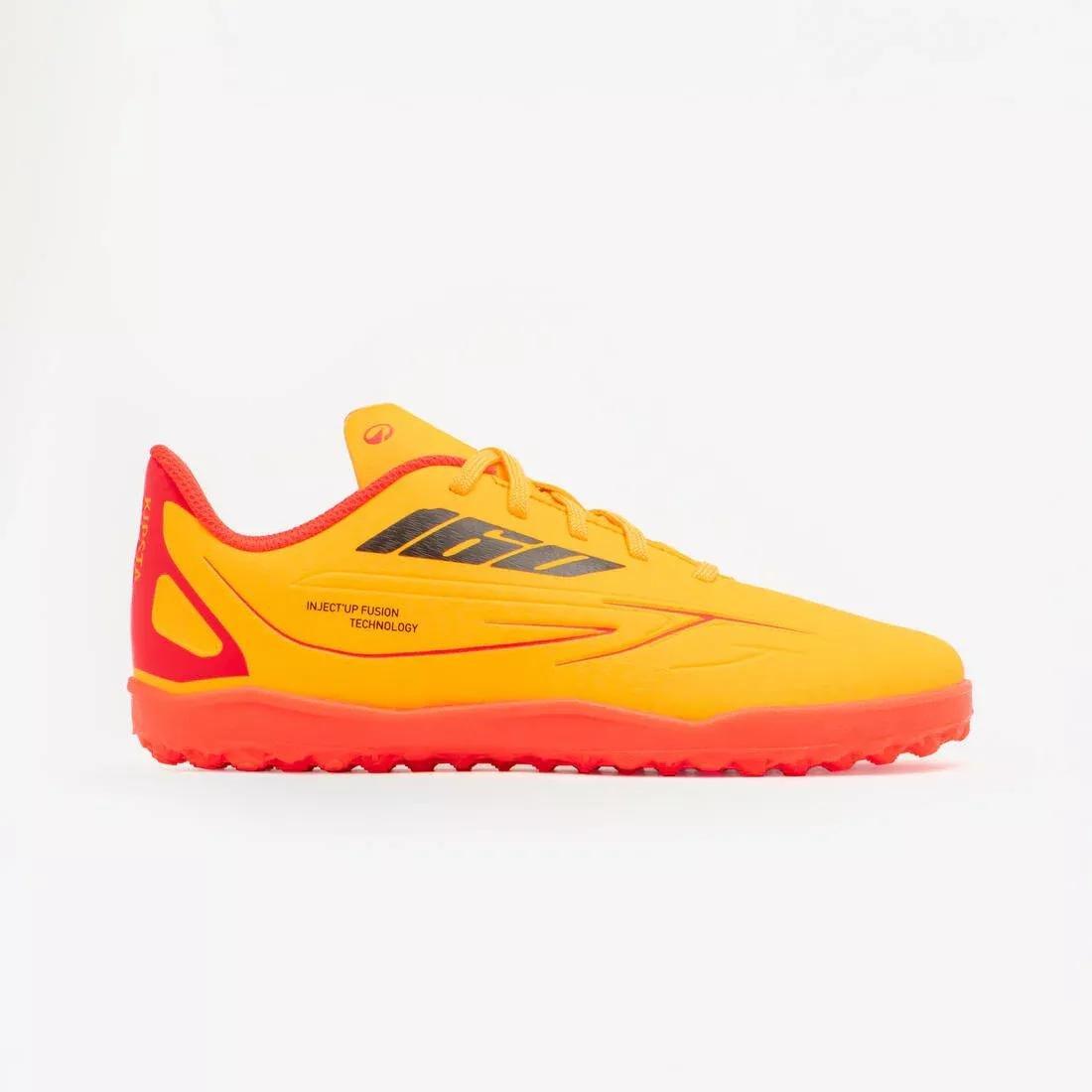 Kids Unisex Lace-Up Football Boots 160 Turf, Orange, No Color, large image number 0