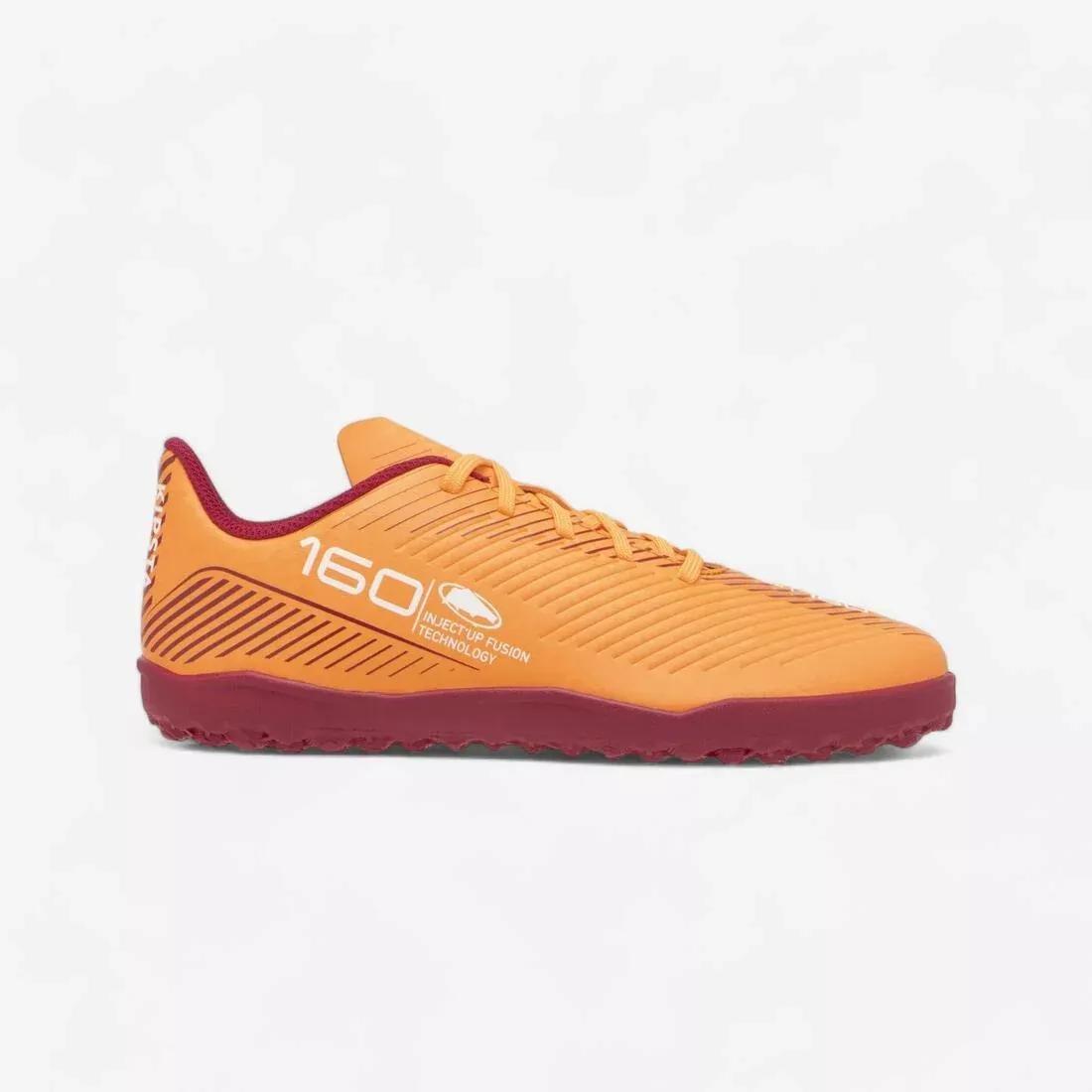 Kids Unisex Lace-Up Football Boots 160 Turf, Orange, No Color, large image number 1