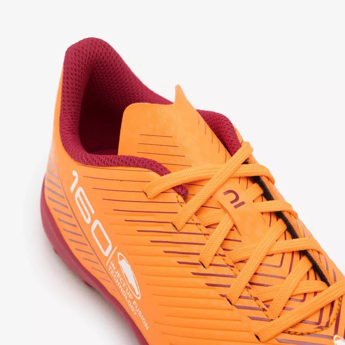 Kids Unisex Lace-Up Football Boots 160 Turf, Orange, No Color, large image number 5