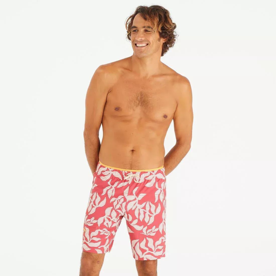Men Swimming Long Swim Shorts - 100 Orga, Navy, No Color, large image number 1
