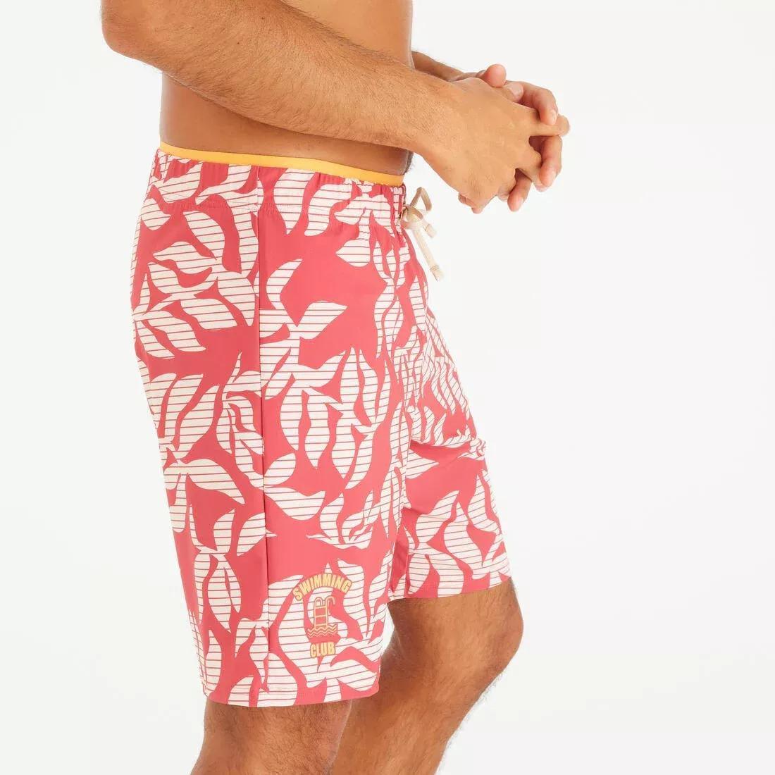 Men Swimming Long Swim Shorts - 100 Orga, Navy, No Color, large image number 3