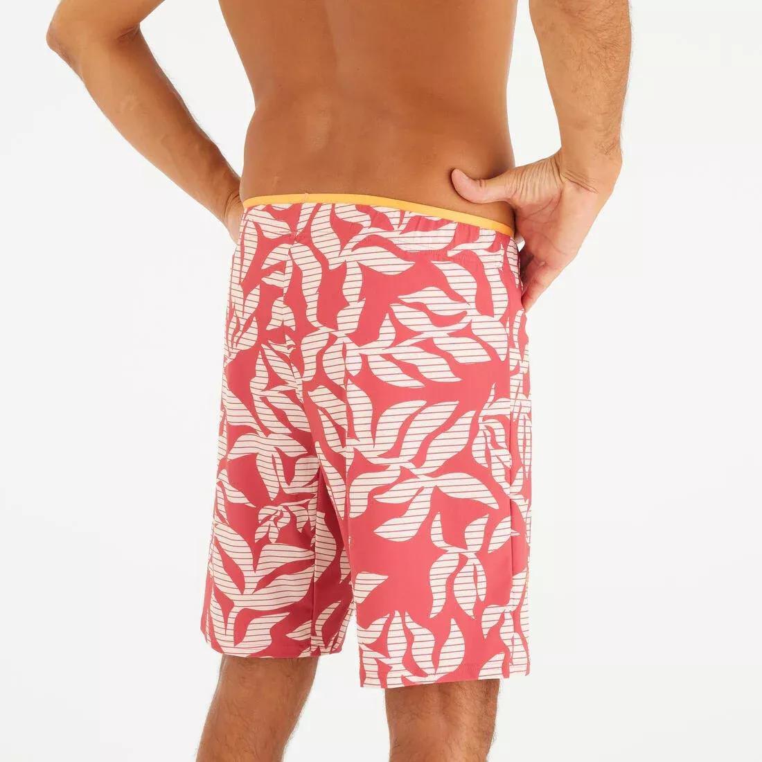 Men Swimming Long Swim Shorts - 100 Orga, Navy, No Color, large image number 4