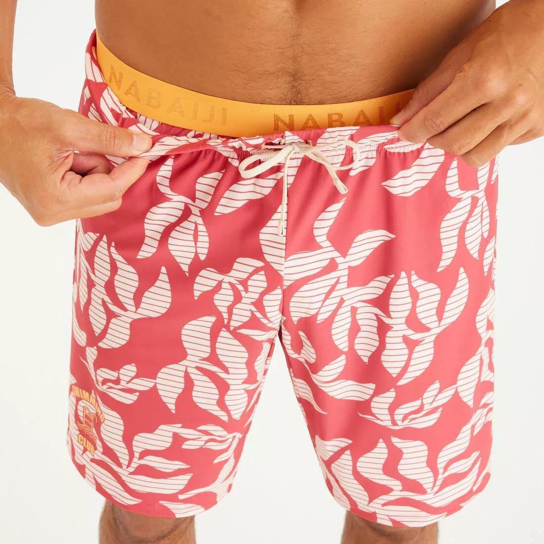 Men Swimming Long Swim Shorts - 100 Orga, Navy, No Color, large image number 5