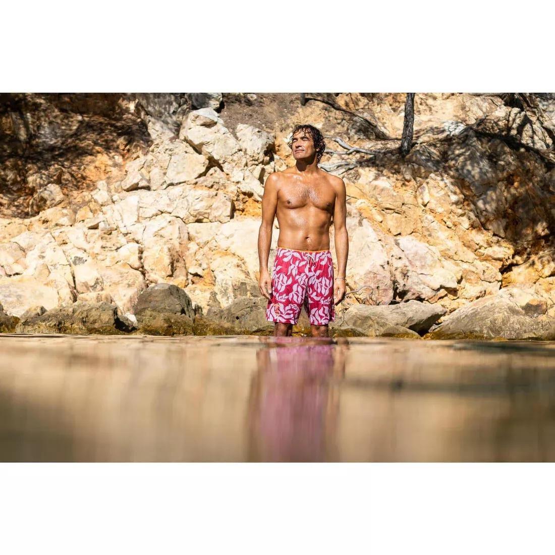 Men Swimming Long Swim Shorts - 100 Orga, Navy, No Color, large image number 6