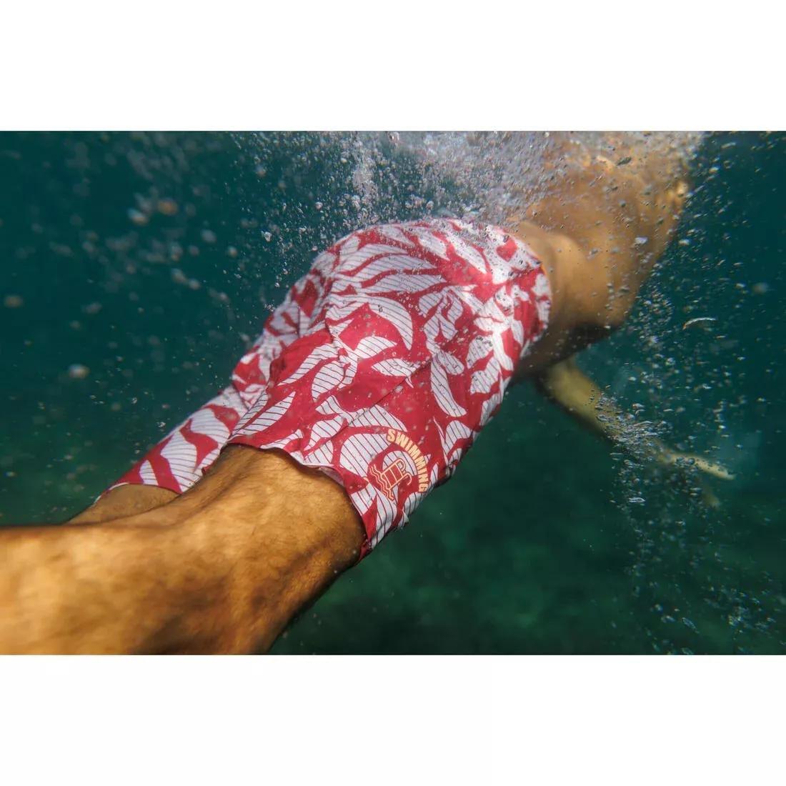 Men Swimming Long Swim Shorts - 100 Orga, Navy, No Color, large image number 9