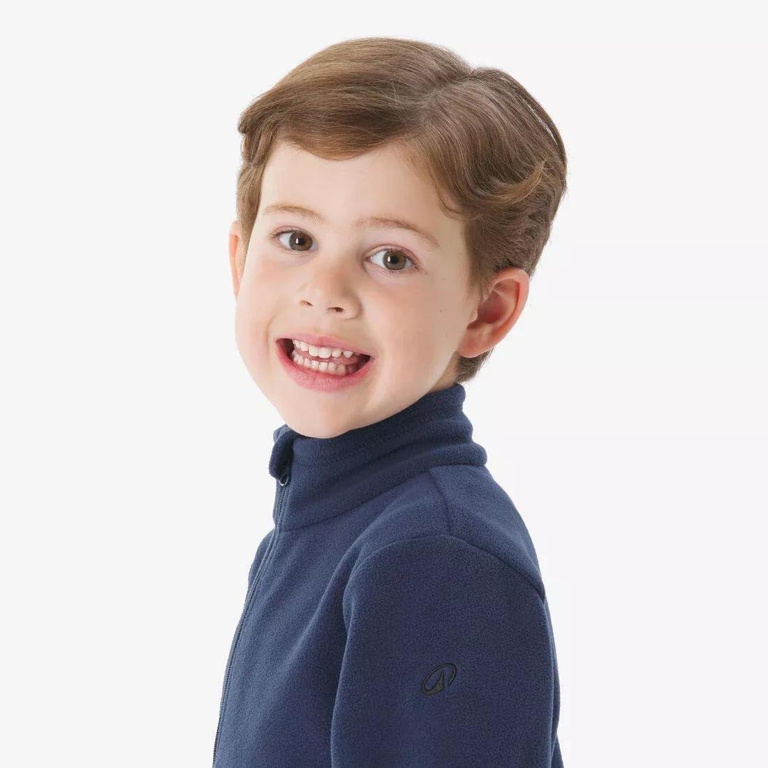 Kids Unisex Hiking Fleece Jacket - 2-6 Years - MH100 - Half Zip, Blue, No Color, large image number 4