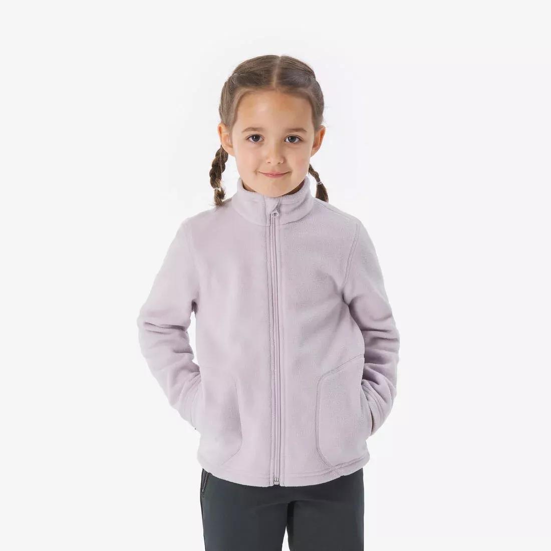 Kids Girls Fleece Hiking Jacket - MH100 Zip - 2-6 Years, Pink, No Color, medium