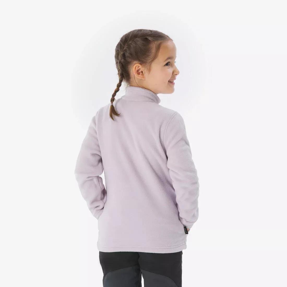 Kids Girls Fleece Hiking Jacket - MH100 Zip - 2-6 Years, Pink, No Color, large image number 4