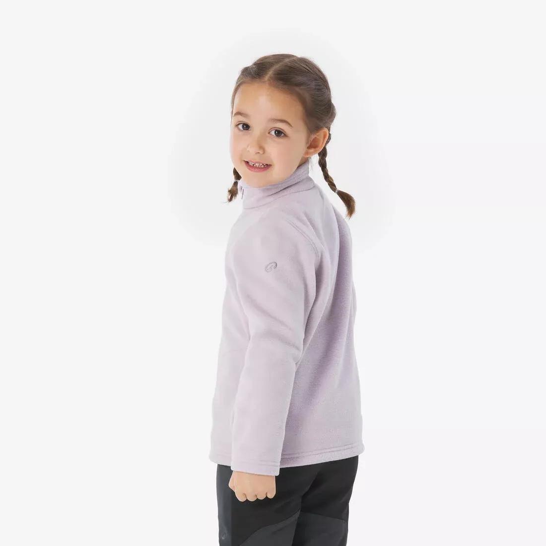 Kids Girls Fleece Hiking Jacket - MH100 Zip - 2-6 Years, Pink, No Color, large image number 9