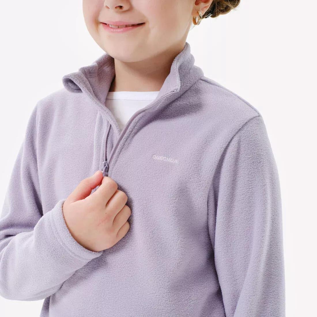 Kids Unisex Hiking Fleece Jacket - MH100 Half Zip - 7-15 Years, Navy, No Color, large image number 5