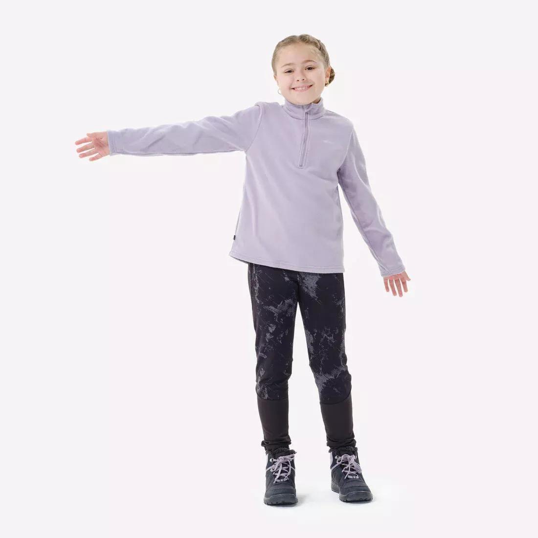 Kids Unisex Hiking Fleece Jacket - MH100 Half Zip - 7-15 Years, Navy, No Color, large image number 7