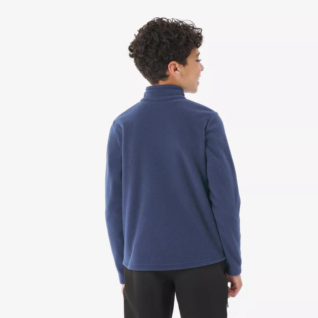 Kids Unisex Hiking Fleece Jacket - MH100 Half Zip - 7-15 Years, Navy, No Color, large image number 10