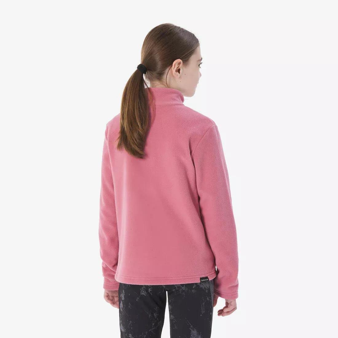 Kids Girls Zip-Up Fleece Jacket - MH100, Pink, No Color, large image number 2