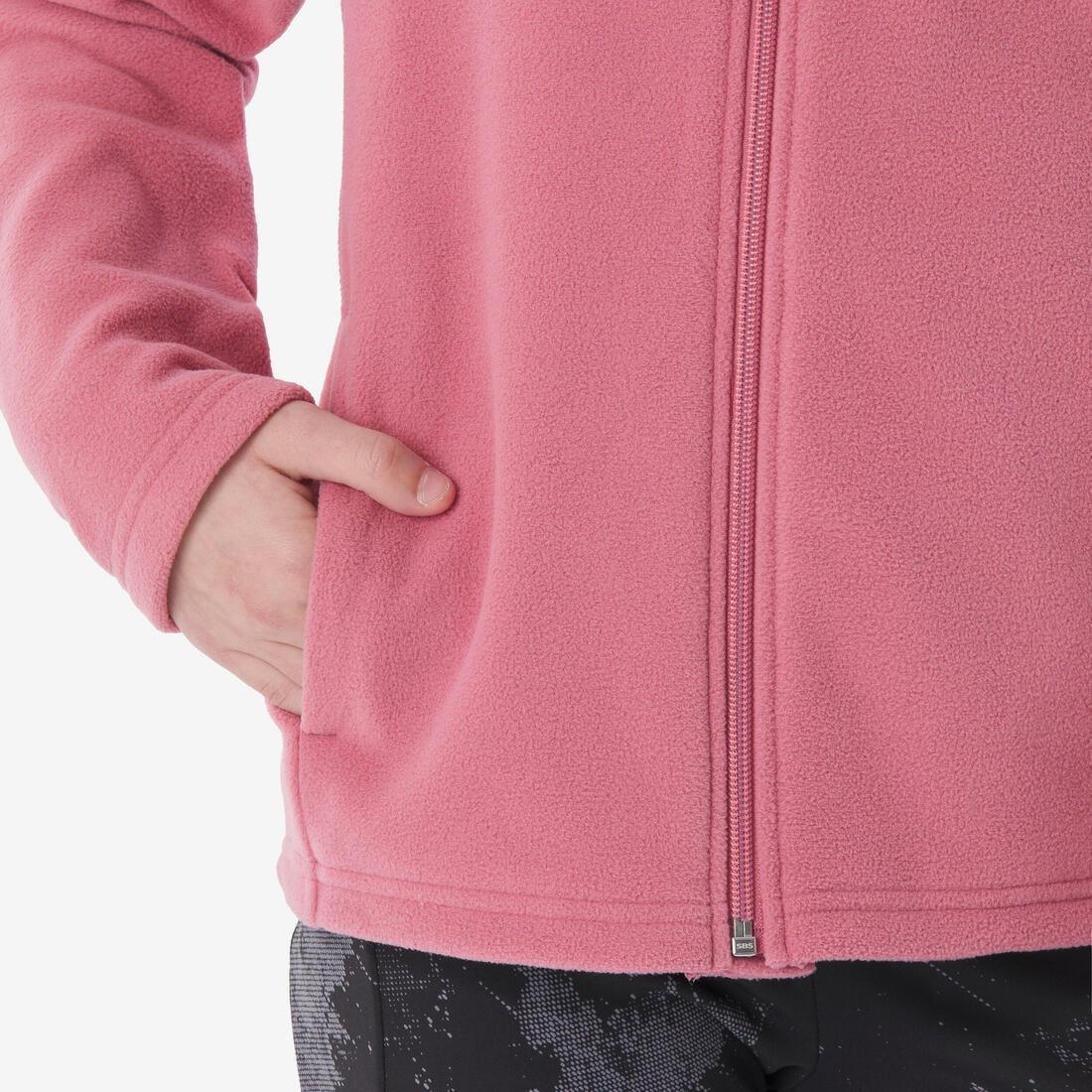 Kids Girls Zip-Up Fleece Jacket - MH100, Pink, No Color, large image number 3