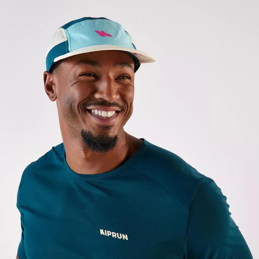 Unisex Running Cap - Kiprun 5 Panels, Pink, No Color, large image number 2