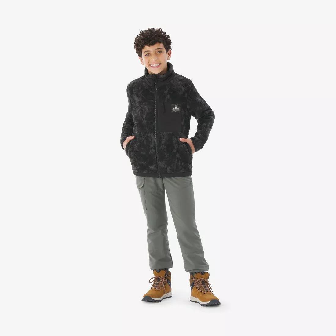 Kids Unisex Warm Fleece Sherpa Jacket - NH900 Zip - Camo, Grey, 5401_000, large image number 2