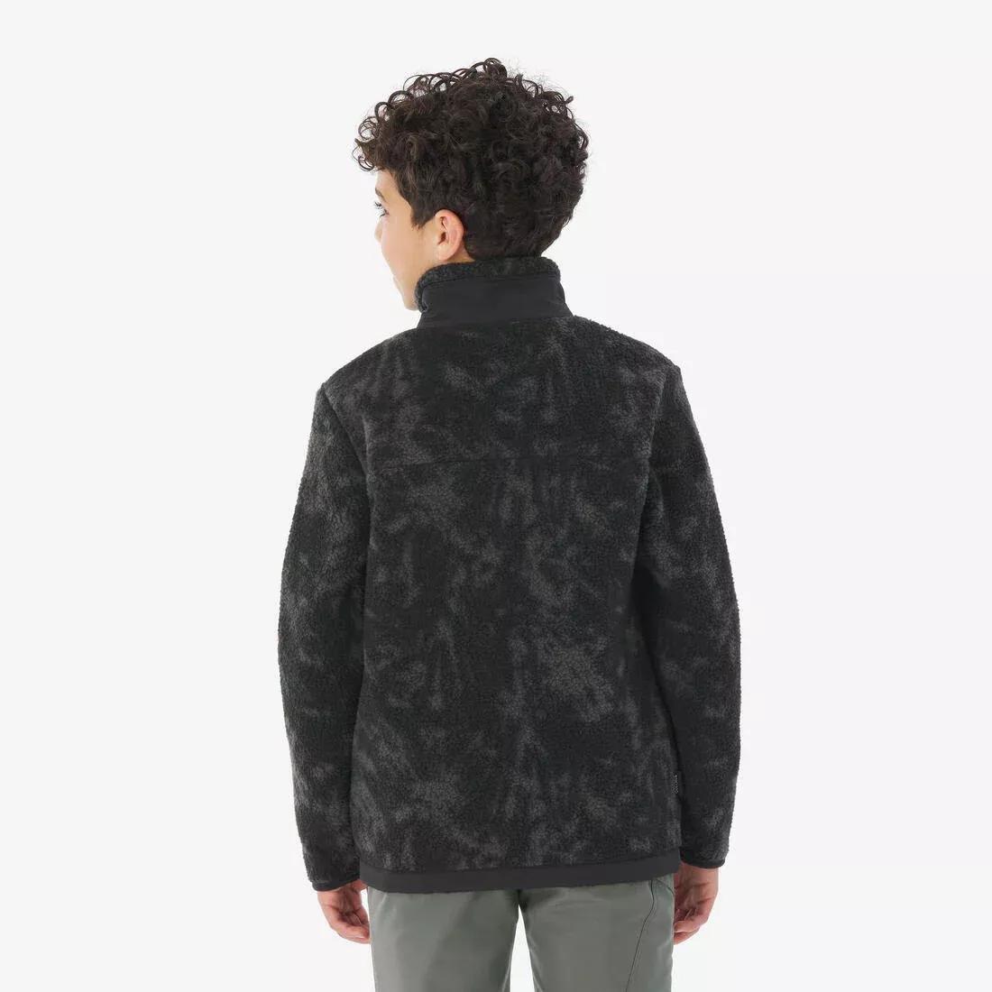 Kids Unisex Warm Fleece Sherpa Jacket - NH900 Zip - Camo, Grey, 5401_000, large image number 3