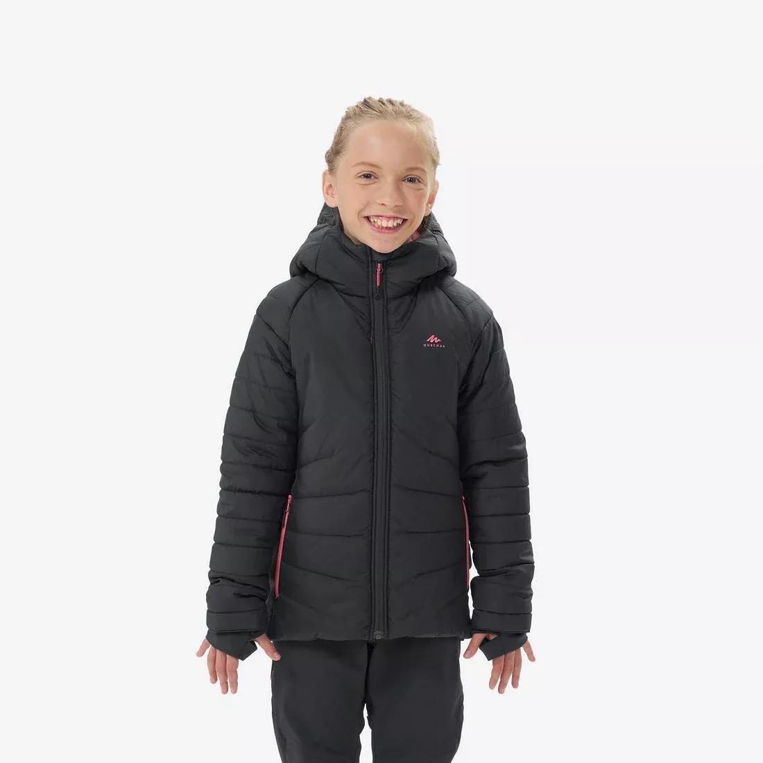 Kids Unisex Warm Padded Hiking Jacket MH 500 7-15 Years, Purple, No Color, medium