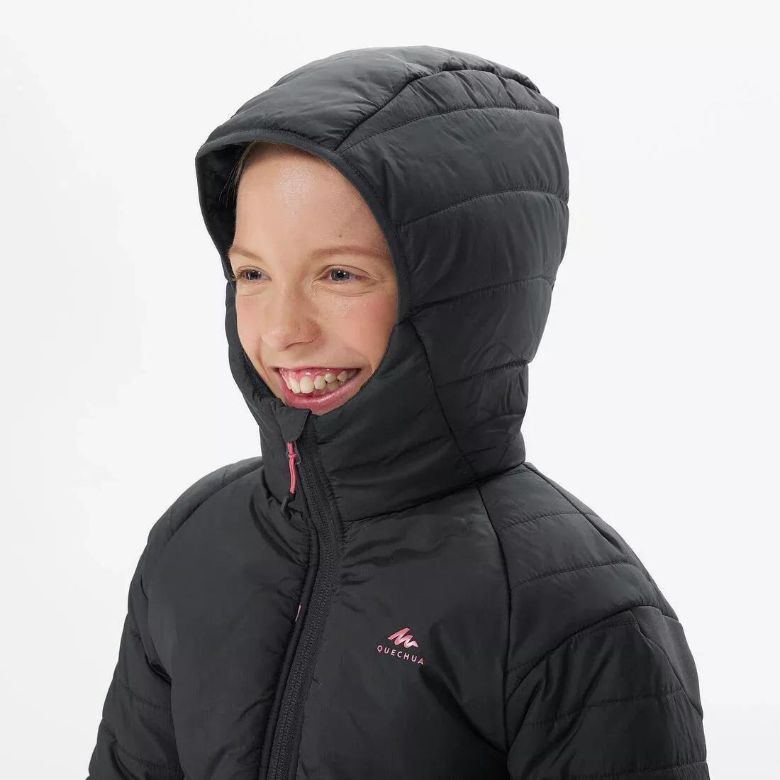 Kids Unisex Warm Padded Hiking Jacket MH 500 7-15 Years, Purple, No Color, large image number 4