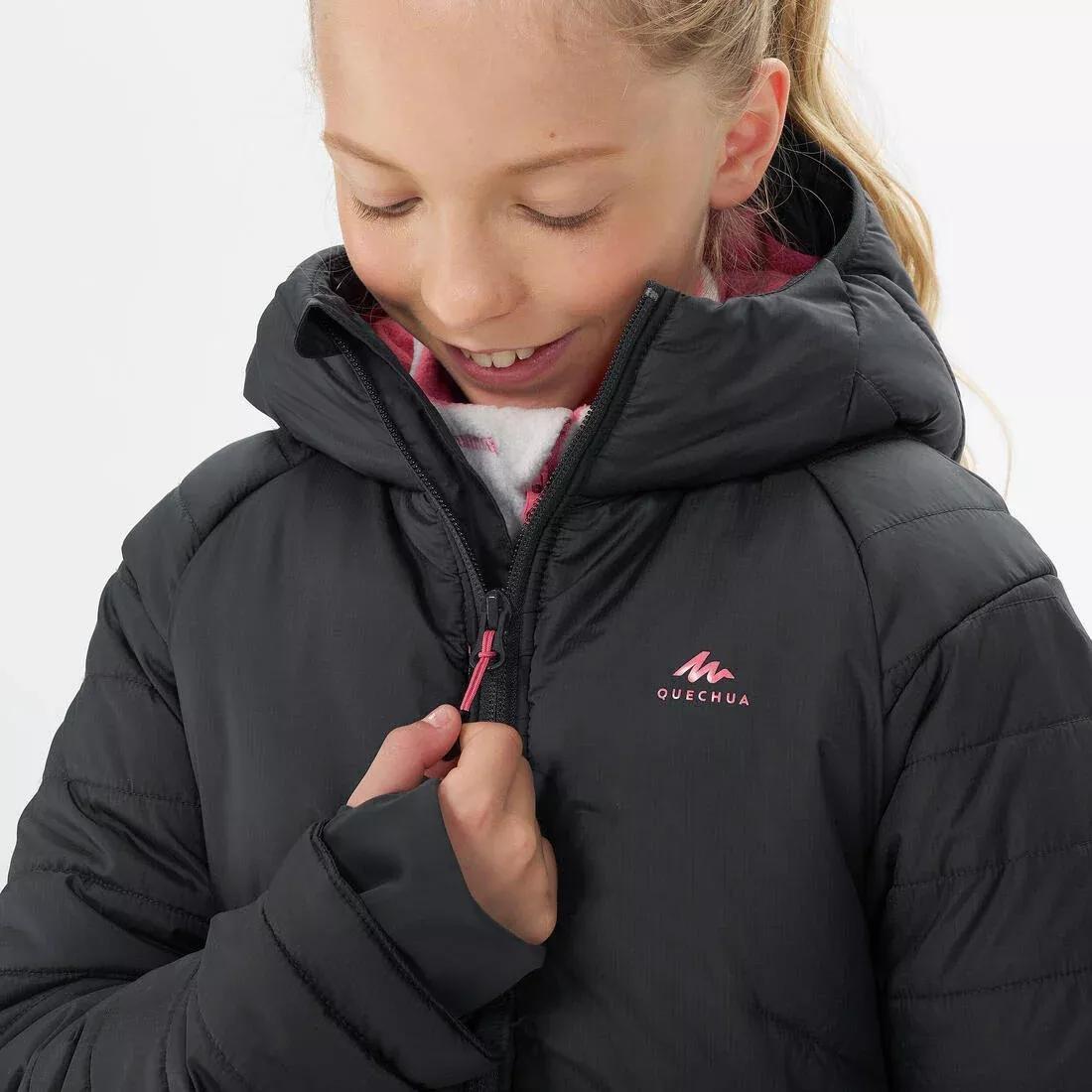 Kids Unisex Warm Padded Hiking Jacket MH 500 7-15 Years, Purple, No Color, large image number 5