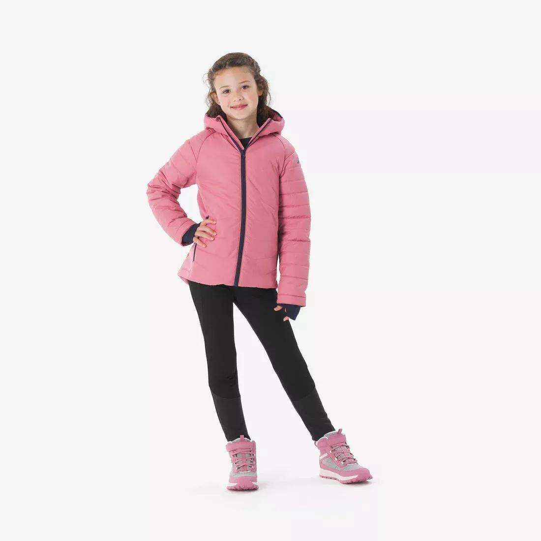 Kids Unisex Warm Padded Hiking Jacket MH 500 7-15 Years, Purple, No Color, large image number 9